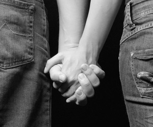 couple holding hands