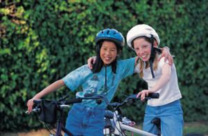 2 girls on bikes